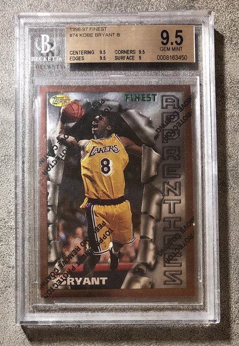 トレーディングカード 1996-97 #74 8.5 Bronze Bronze＃74神戸ブライアントレイカーズRCルーキーホフSGC Bryant  Finest HOF Kobe Lakers RC Rookie SGC Topps 憧れ Topps