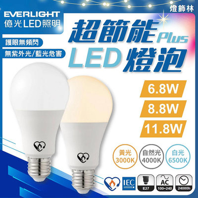 【燈飾林】億光 LED 超節能Plus燈泡 6.8W 8.8W 11.8W 節能燈泡 球泡 E27