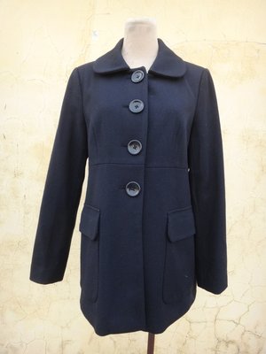 jacob00765100 ~ 正品 GAP 藍色 羊毛大衣 size: S