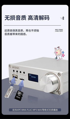 綜合 擴大機 遙控 微型 現貨 DAC解碼/音效卡/收音機2聲道 D類  3250晶片 USB/TF播放 BT 130w (es9038 不附usb線) 型號