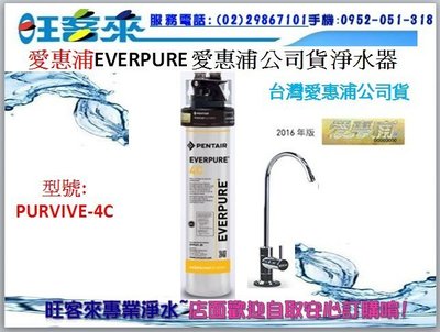 EVERPURE 愛惠浦公司貨 標準長效型淨水器(PURVIVE-4C)含安裝→自取另有優惠