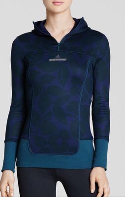 【運動用品出清】Stella McCartney adidas 黑藍配深紫藍連帽T恤外套，短拉鍊內刷毛尺寸2XS(約國內S碼）彈性佳 lululemon 始祖鳥