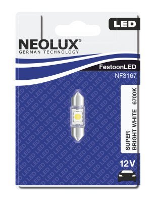 （1pc）6700k~ C5W Led 31mm NeoLux NF3167 亮白光 Interior 室內燈 牌照燈 Philips Osram Narva