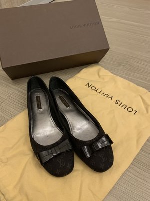 現貨專櫃真品Louis Vuitton 鞋 Lv娃娃鞋 平底鞋 蝴蝶結款 38號