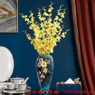 下殺-花瓶琺瑯彩玻璃花瓶擺件客廳插花干花高端歐式高矮北歐輕奢家居裝飾品