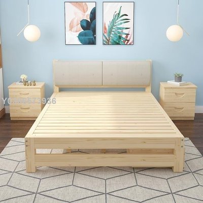 實木床架 實木床1.5米雙人床1.8米現代簡約經濟型出租房床架簡易1.2m單人床 NMSlif3228