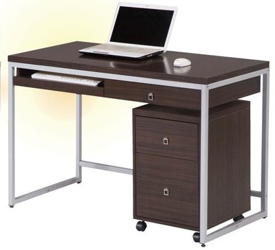 辦公家具 電腦桌 書桌椅 多用途電腦桌 4尺胡桃格瑞電腦桌（7）屏東市 廣新家具行