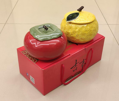桔子柿子(吉事)食物糖果收納罐 吉事禮盒組