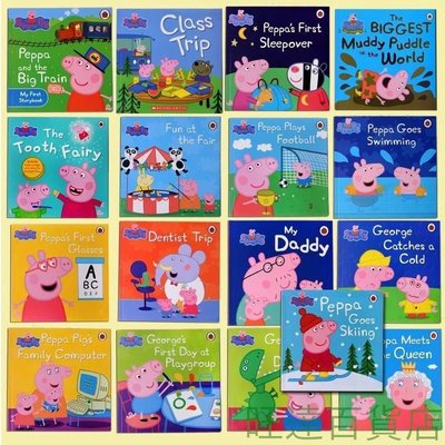 現貨 Peppa pig系列 純英文原版繪本 粉紅佩佩豬故事書 寶寶小豬佩奇全套20冊 贈2張CD 英語啟蒙 英語繪本