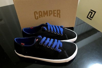 *Beauty*CAMPER黑色藍色鞋帶帆布鞋 EUR42 US9號 WE18 原價4280元