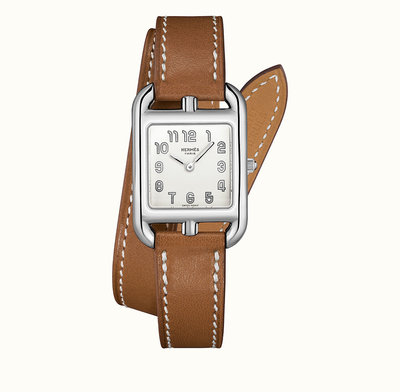[預購］Hermes Cape Cod Watch 23x23 mm 愛馬仕 雙層 皮質手錶 金棕色