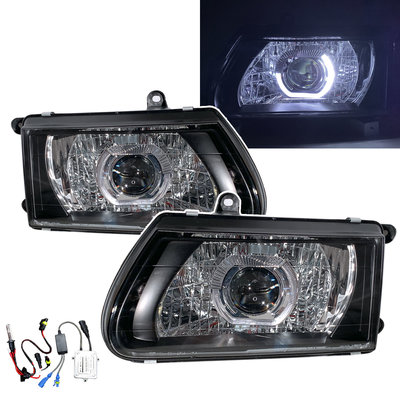 卡嗶車燈 適用於 ISUZU 五十鈴 Amigo MK2 00-02 後期 SUV 光導LED天使眼光圈魚眼 大燈 黑框
