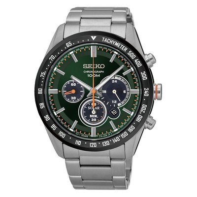 【時間光廊】SEIKO 精工錶 Criteria 綠 光動能 三眼錶 藍寶石水晶鏡面 全新原廠公司貨  SSC469P1