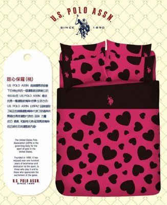 U.S.Polo甜心保羅．100%精梳棉．雙人床包被套四件組．全程臺灣製造