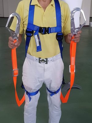 WIN 五金 台灣製 FKS BOST 快扣(雙織帶雙鋁大鉤) 背負式安全帶 落傘式安全帶 通過CNS14253檢驗