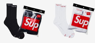 全新 正品 Supreme x Hanes Socks 長襪 高筒 襪子 拆賣 白色 一雙