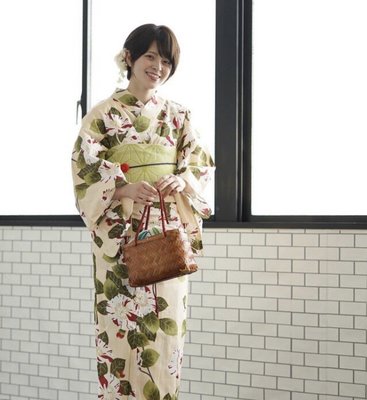 ＊水漾美人＊全新日本和服 和風綠葉日本浴衣+腰帶 現貨 特價$1000
