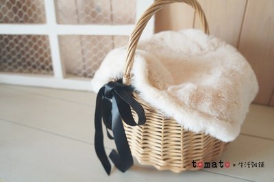 ˙ＴＯＭＡＴＯ生活雜鋪˙日本進口雜貨Suave Textile絨毛貴婦風格野餐籃 編織提籃(預購)