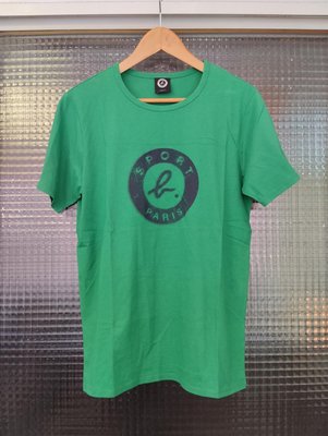 法國品牌 Agnes b. 綠色圓領Logo短袖休閒T恤上衣 sport b（男）