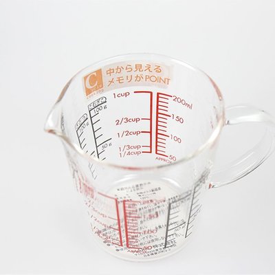 日本製hario 玻璃有耳耐熱量杯 刻度 量杯 200ml (CMJW-200)
