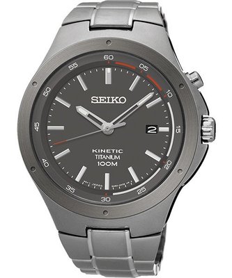 SEIKO Kinetic 鈦 人動電能腕錶(SKA713P1)-銀灰/43mm 5M82-0AT0G