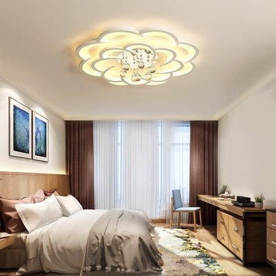 2022超低價促銷led客廳吸頂燈家裝現代簡約臥室書房房間溫馨圓形水晶花朵吸頂燈