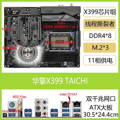 爆款*華擎 X399M Taichi太極 Phantom Gaming 6主板至尊玩家線程撕裂者-特價