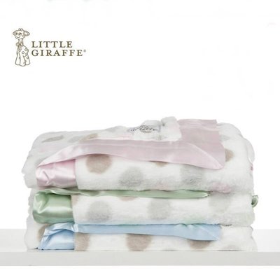 美國 Little Giraffe Luxe Dot 豪華彩色點點款嬰兒毯 嬰兒被_現貨(綠)