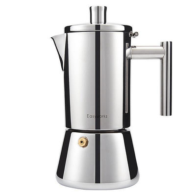 O6AM摩卡壺 意式家用不鏽鋼咖啡壺 電爐加熱濃縮煮咖啡機