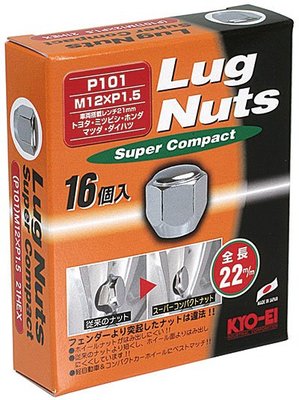 【翔浜車業】KYO-EI Lug Nut Super Compa 21HEX 鋁圈輪圈鍛造螺帽組(鍍鉻M12XP1.5)