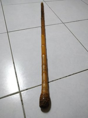 早期日本製 一 天然竹根瘤 一 特粗 行路杖 拐杖