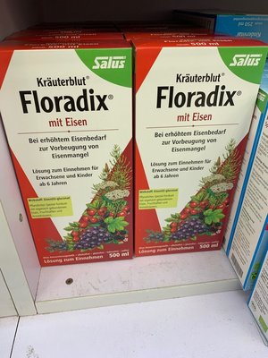 德國代購 現貨含運 Salus Floradix天然草本水果鐵劑口服液(超市版)，鐵元/紅鐵500ml。