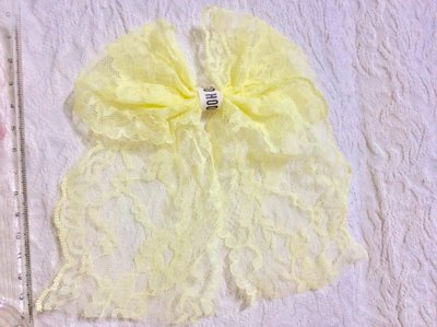 蕾絲 淺黃色 蝴蝶結 髮飾 服裝 包包 配件材料 庫存