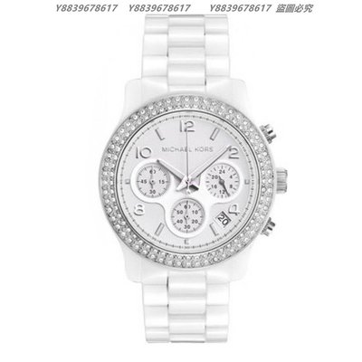 美國代購Michael Kors MK5188 陶瓷 水鑽 三環 手錶 腕錶 經典手錶錶 腕錶 歐美