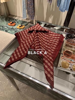 【BLACK A】精品CELINE TRIOMPHE 復古凱旋門方形絲巾 酒紅色 100%真絲方巾 價格私訊