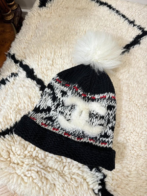 Chanel香奈兒冷帽毛球針織帽子9.8新北歐風冷帽正品