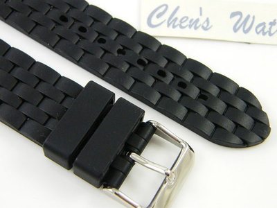【錶帶家】代用浪琴 艾美 ORIS OMEGA 進口矽膠帶直身五珠款鋼帶紋有 22mm 及 20mm 厚 3.5mm