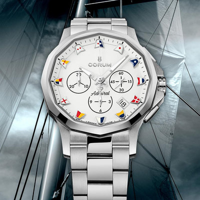 CORUM 崑崙錶 ADMIRAL 42海軍上將計時機械腕錶 984.111.20/V705 AA52