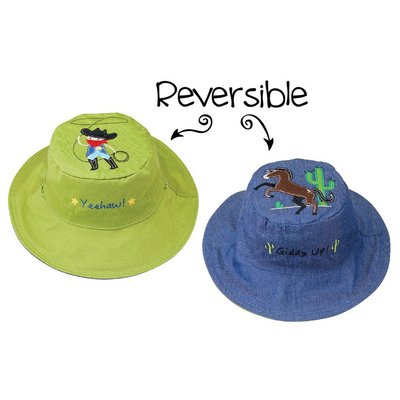 【PD帽饰】 加拿大 Flapjack kids 雙面遮陽防曬漁夫帽 新款 牛仔/馬 UPF50+高防曬指數