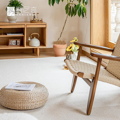 Annianqi意式羊毛極簡風地毯耐臟高級感臥室地墊編柔軟舒適地墊