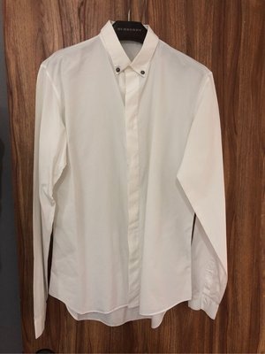 Dior HOMME 15AW 白色 家徽 特殊領扣款 長袖襯衫 Size:40 lv bv  balenciaga slp