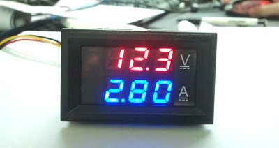 【484】高精度 電壓表 電流表 V A雙顯示 直流電壓電流表 100V 10A DC 紅藍