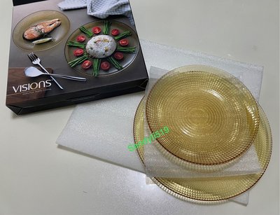 康寧餐盤 2入組 🔥VISIONS 晶彩琥珀 8.5吋+10.5吋 深盤 鈉鈣玻璃 微波適用 產地:土耳其