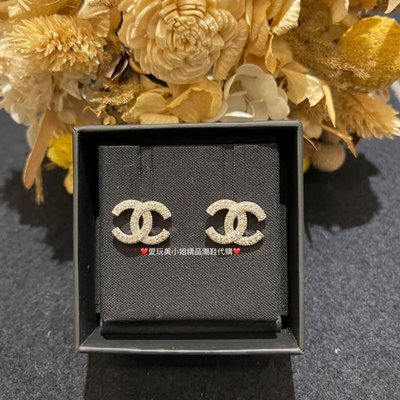 CHANEL 香奈兒 經典CC LOGO 鑽飾耳環 💠