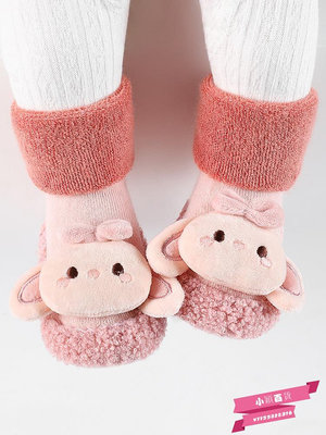 嬰兒鞋子秋冬季加厚0-3-6-12個月8女寶寶軟底學步地襪1歲室內.