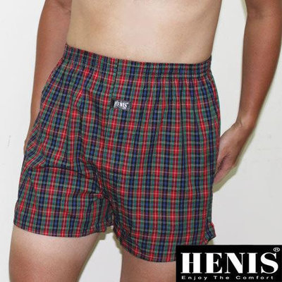 【HENIS】天然純棉型男五片式定織平口褲~4件組/隨機取色 704