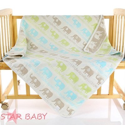 STAR BABY-柔軟六層紗布嬰兒浴巾 純棉 新生兒包巾 兒童毛巾被 嬰兒抱被 空調毯 涼被#02