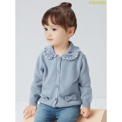 BF戴維貝拉2021新款女童純棉針織衫 兒童開衫 童裝秋季 寶寶洋氣毛衣
