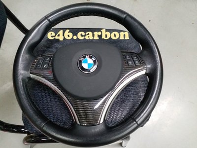 【BMW E46精品館】BMW E87 E90 E91 E92 E93 方向盤含卡夢Y飾板及安全氣囊