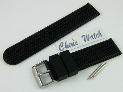 錶帶屋【快拆裝置】 代用Chopard 蕭邦錶及Oris BC賽車胎紋全代用直身矽膠錶帶膠帶有20mm.22mm